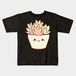 Cute Succulent Plant in a Pot | Kawaii Illustration | Kawaii Cute Art for Kawaii Lovers Kids T-Shirt